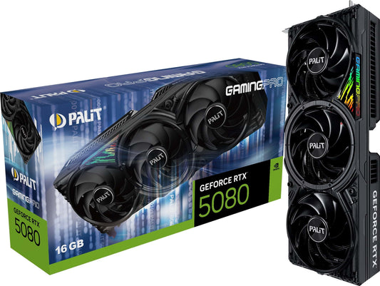 Palit GeForce RTX 5080 GamingPro NE75080019T2-GB2031A 16GB GDDR7 256-Bit PCIe 5.0 Desktop Graphics Card