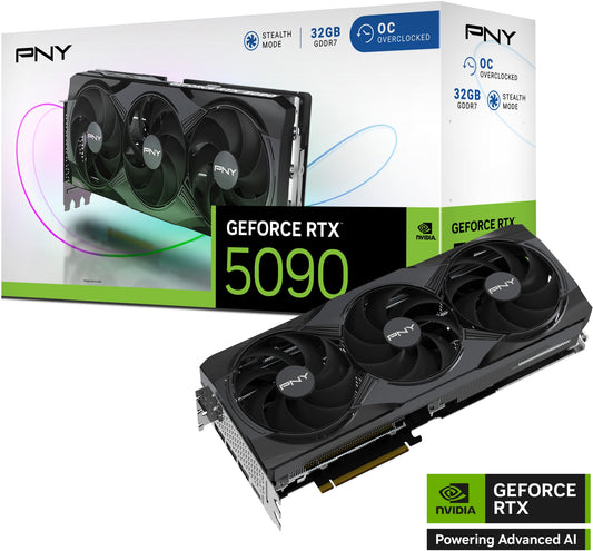 PNY GeForce RTX 5090 OC TF VCG509032TFXPB1-O 32GB GDDR7 512-Bit PCIe 5.0 Desktop Graphics Card